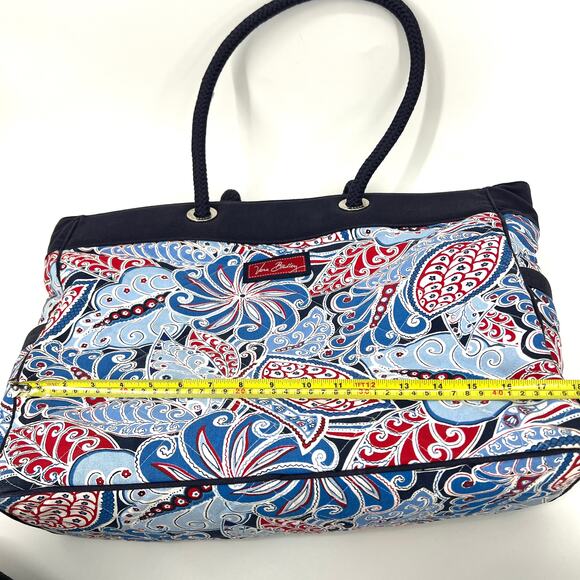 Vera Bradley Seaside Miller Grand Tote Blue Paisley Double Handle - Picture 9 of 14